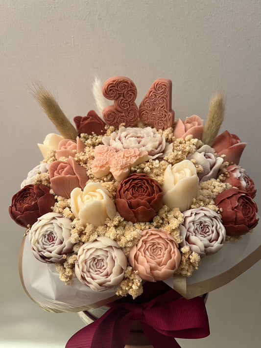 Burgundy/White birthday box