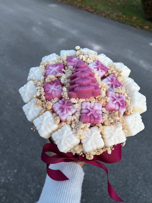Burgundy Christmas box hat