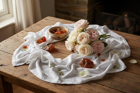 Fresh Linen, English Rose, and Amber