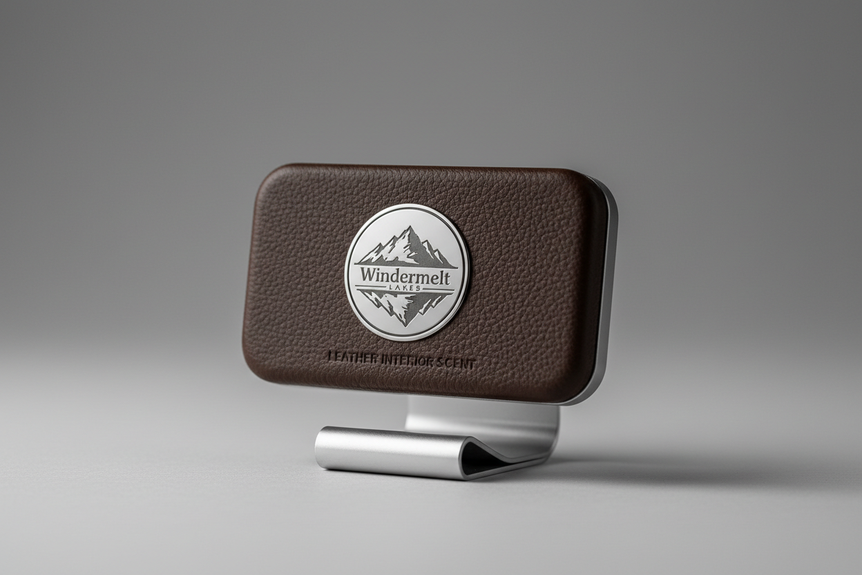 leather interior defender air freshener windermelt lakes logo